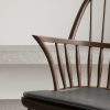 FH38 Windsor Chair | Smoked oak oil with Loke leather 7150 cushion  | Designed by Frits Henningsen | Carl Hansen & Søn | Detail