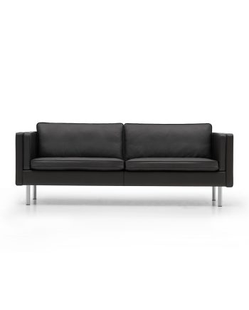 MH212 Sofa by Mogens Hansen | 3-seat sofa | Baltique leather with brushed steel legs | Front